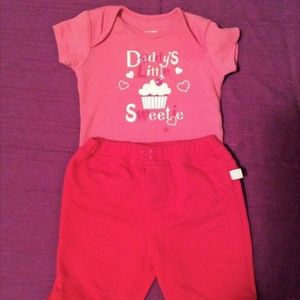 Newborn Ruffle Daddy Sweetie Tshirt matching pants